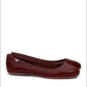 Tory Burch Travel T Ballet - Crinkle in Oxblood